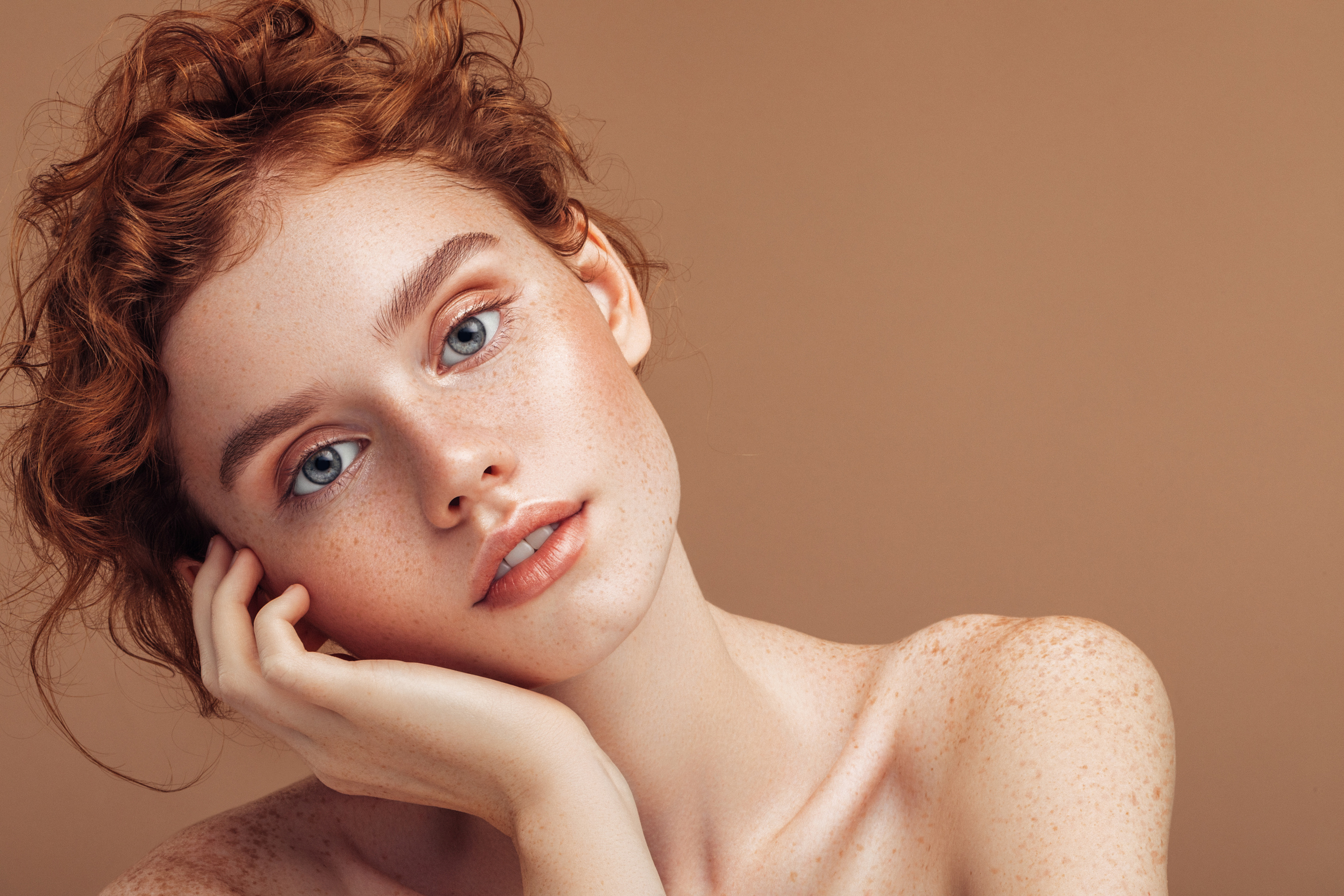 Beautiful redhead woman